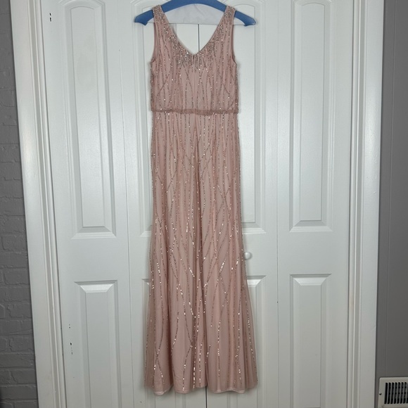 BHLDN ADRIANNA PAPELL BROOKLYN DRESS BLUSH SIZE 2 - Picture 2 of 16